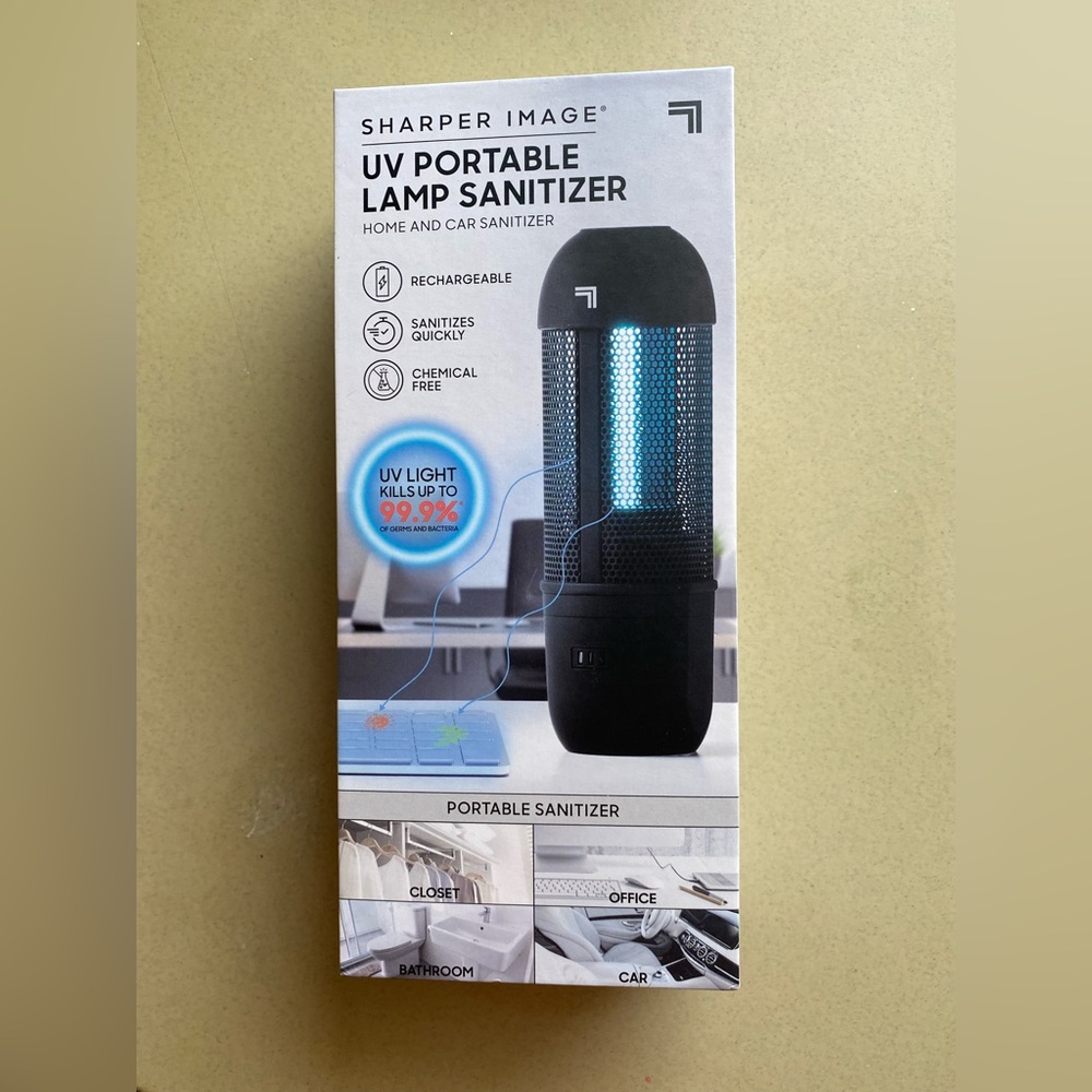 NIB sharper image uv portable lamp sanitizer